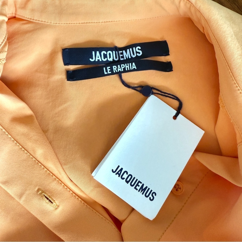 Jacquemus NWT Orange Le Raphia ‘La Robe Camisa’ Minidress SZ 34 - Picture 9 of 16